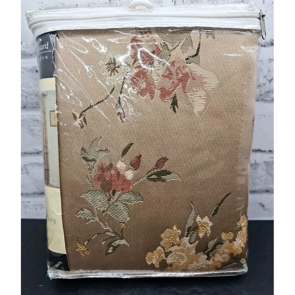 NOS S. Lichtenberg Jacquard Window Amber One Panel Curtain 54" X 84"  Antique